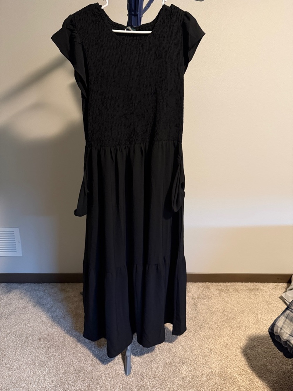 Black Maxi Dress with Short Sleeves